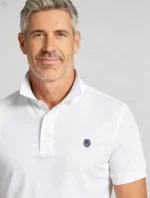 Delicate Crest Embroidery Lapel Polo, Slim Fit Casual Short Sleeve Top for Men - Image 11