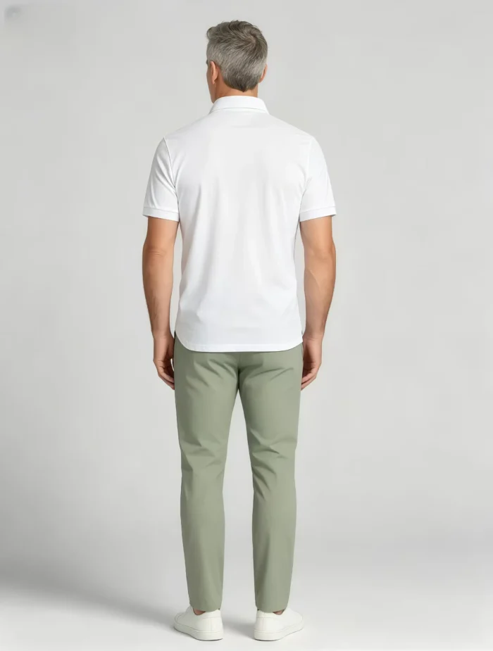 Delicate Crest Embroidery Lapel Polo, Slim Fit Casual Short Sleeve Top for Men - Image 13