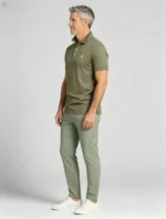 Delicate Crest Embroidery Lapel Polo, Slim Fit Casual Short Sleeve Top for Men - Image 16