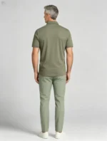 Delicate Crest Embroidery Lapel Polo, Slim Fit Casual Short Sleeve Top for Men - Image 17