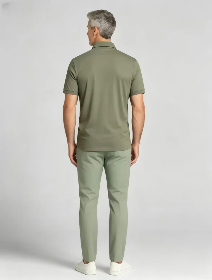 Delicate Crest Embroidery Lapel Polo, Slim Fit Casual Short Sleeve Top for Men - Image 17