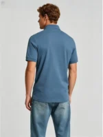 Delicate Crest Embroidery Lapel Polo, Slim Fit Casual Short Sleeve Top for Men - Image 5