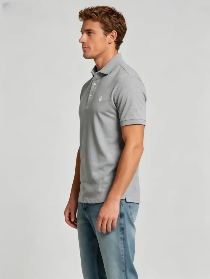 Delicate Crest Embroidery Lapel Polo, Slim Fit Casual Short Sleeve Top for Men - Image 20