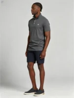 Delicate Crest Embroidery Lapel Polo, Slim Fit Casual Short Sleeve Top for Men - Image 24