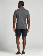 Delicate Crest Embroidery Lapel Polo, Slim Fit Casual Short Sleeve Top for Men - Image 25