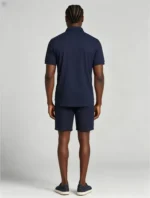Delicate Crest Embroidery Lapel Polo, Slim Fit Casual Short Sleeve Top for Men - Image 29