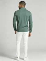 Collar Embroidery Long Sleeve Lapel Polo, Slim Fit Casual Long Sleeve Top for Men - Image 15