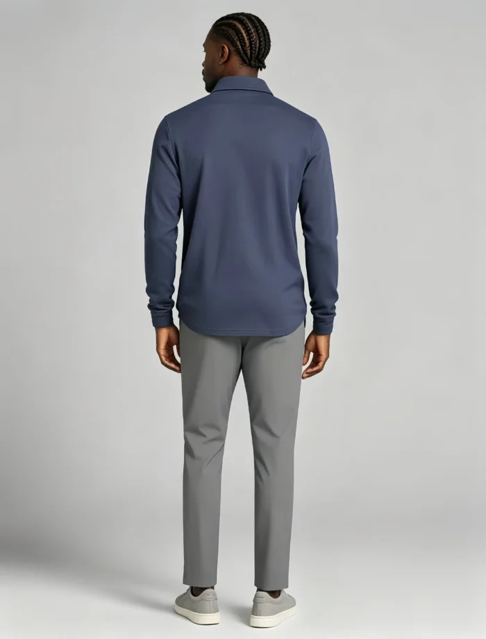 Collar Embroidery Long Sleeve Lapel Polo, Slim Fit Casual Long Sleeve Top for Men - Image 10