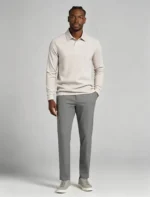 Collar Embroidery Long Sleeve Lapel Polo, Slim Fit Casual Long Sleeve Top for Men - Image 9