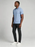 Men's Stretch Sweat Wicking Triple Stripe Trim Embroidered Polo Multi Occasion Travel Summer Top - Image 20