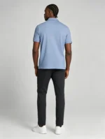 Men's Stretch Sweat Wicking Triple Stripe Trim Embroidered Polo Multi Occasion Travel Summer Top - Image 19