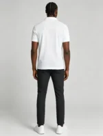 Men's Stretch Sweat Wicking Triple Stripe Trim Embroidered Polo Multi Occasion Travel Summer Top - Image 15