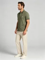 Men's Stretch Sweat Wicking Triple Stripe Trim Embroidered Polo Multi Occasion Travel Summer Top - Image 8