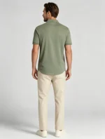 Men's Stretch Sweat Wicking Triple Stripe Trim Embroidered Polo Multi Occasion Travel Summer Top - Image 7