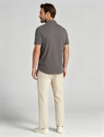 Men's Stretch Sweat Wicking Triple Stripe Trim Embroidered Polo Multi Occasion Travel Summer Top - Image 3
