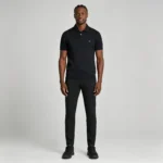 Men's Vertical Hollow Rib Two Button Short Sleeve Knit Polo Summer Business Casual Top - Image 25