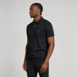 Men's Vertical Hollow Rib Two Button Short Sleeve Knit Polo Summer Business Casual Top - Image 23