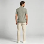 Men's Vertical Hollow Rib Two Button Short Sleeve Knit Polo Summer Business Casual Top - Image 18