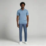 Men's Vertical Hollow Rib Two Button Short Sleeve Knit Polo Summer Business Casual Top - Image 13