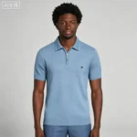 Men's Vertical Hollow Rib Two Button Short Sleeve Knit Polo Summer Business Casual Top - Image 12