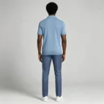 Men's Vertical Hollow Rib Two Button Short Sleeve Knit Polo Summer Business Casual Top - Image 10