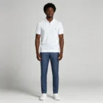 Men's Vertical Hollow Rib Two Button Short Sleeve Knit Polo Summer Business Casual Top - Image 9