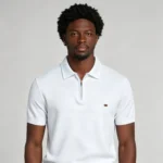 Men's Vertical Hollow Rib Two Button Short Sleeve Knit Polo Summer Business Casual Top - Image 8