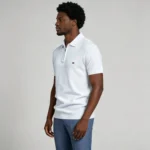 Men's Vertical Hollow Rib Two Button Short Sleeve Knit Polo Summer Business Casual Top - Image 7