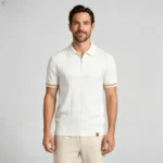 Men's Half Zip Rib Knit Polo - Image 3