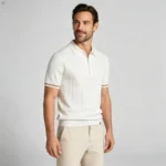 Men's Half Zip Rib Knit Polo - Image 4