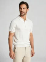 Men's Half Zip Rib Knit Polo