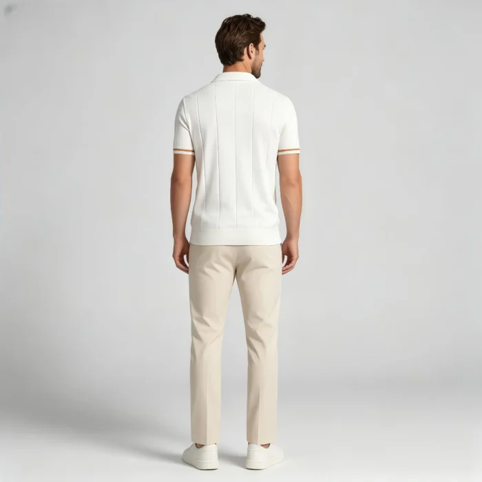 Men's Half Zip Rib Knit Polo - Image 5