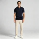 Men's Half Zip Rib Knit Polo - Image 65
