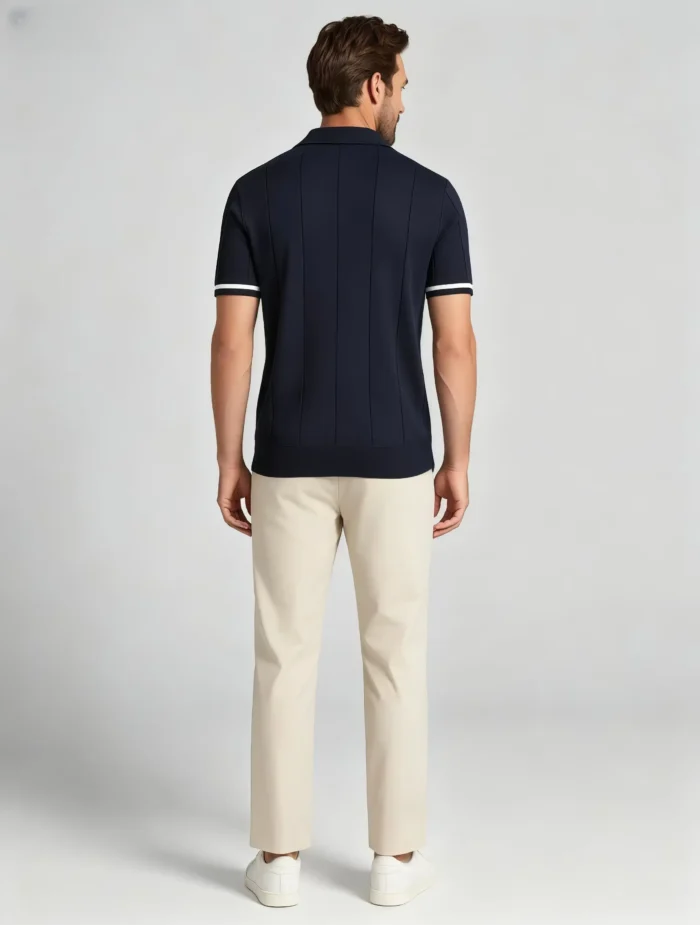 Men's Half Zip Rib Knit Polo - Image 62
