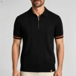 Men's Half Zip Rib Knit Polo - Image 60