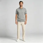 Men's Half Zip Rib Knit Polo - Image 57