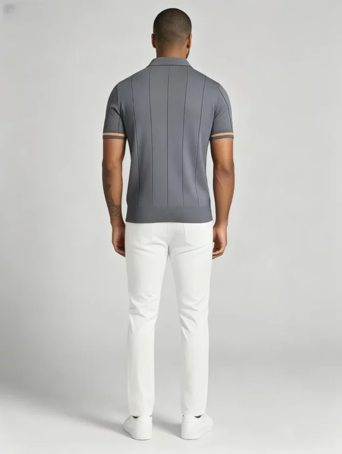 Men's Half Zip Rib Knit Polo - Image 50