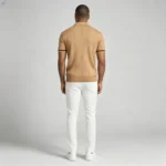 Men's Half Zip Rib Knit Polo - Image 46