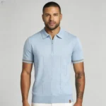 Men's Half Zip Rib Knit Polo - Image 40