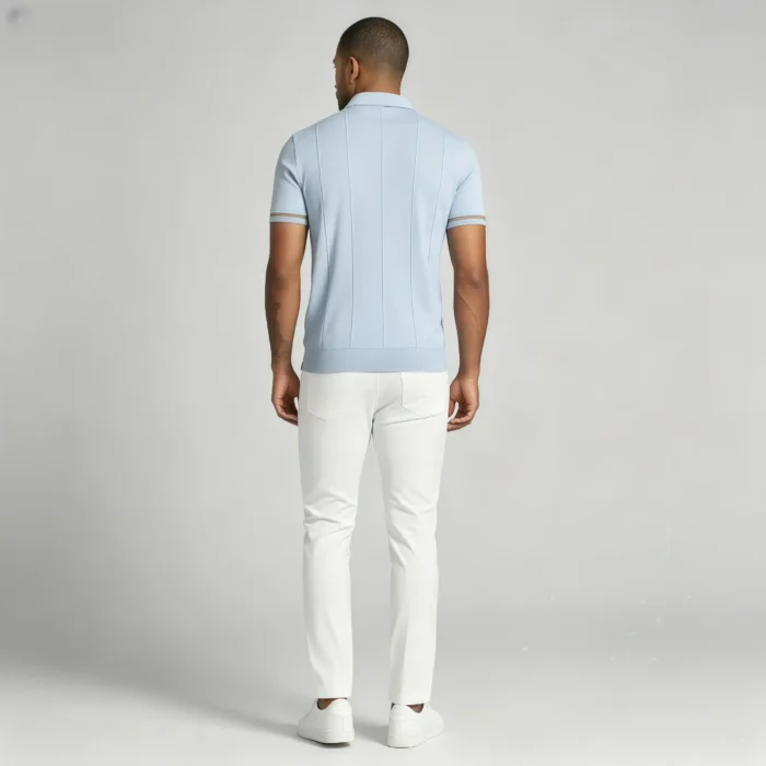 Men's Half Zip Rib Knit Polo - Image 38