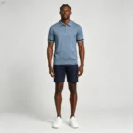 Men's Half Zip Rib Knit Polo - Image 37
