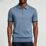 Men's Half Zip Rib Knit Polo - Image 36