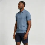 Men's Half Zip Rib Knit Polo - Image 35