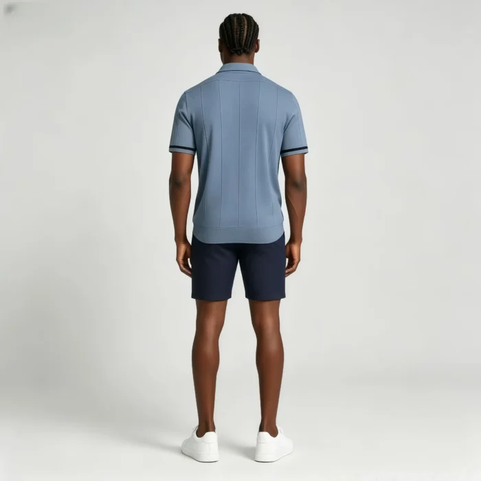Men's Half Zip Rib Knit Polo - Image 34
