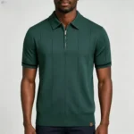 Men's Half Zip Rib Knit Polo - Image 32