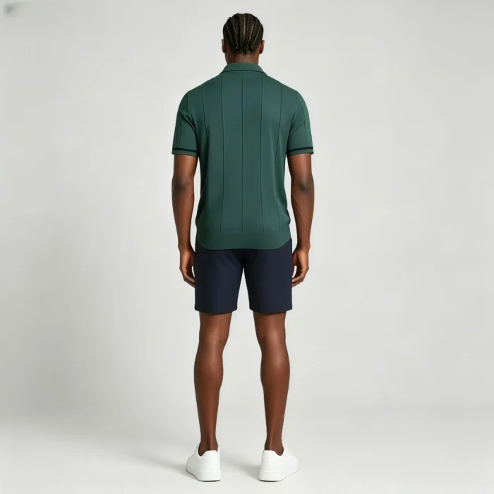 Men's Half Zip Rib Knit Polo - Image 30