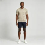 Men's Half Zip Rib Knit Polo - Image 29