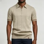 Men's Half Zip Rib Knit Polo - Image 28