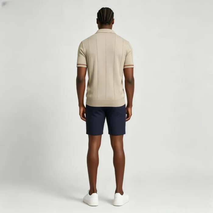 Men's Half Zip Rib Knit Polo - Image 26