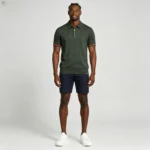 Men's Half Zip Rib Knit Polo - Image 25